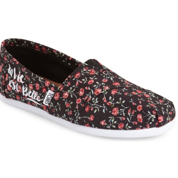 TOMS Shoes - Toms La Vie Est Belle canvas Slip on